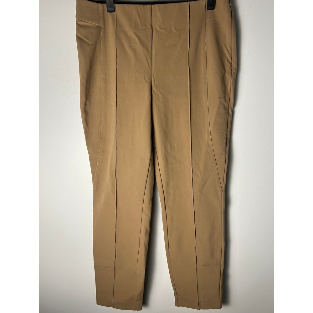 Lafayette 148 Gramercy Pants Wm 10 Tan Camel Pintuck Slim Leg Trousers Office